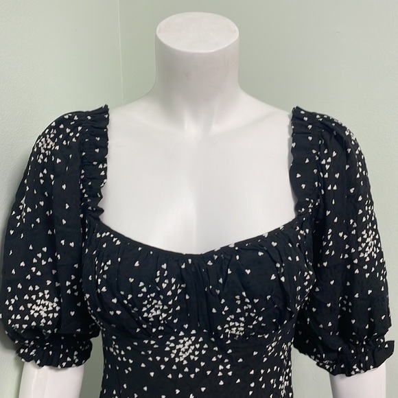 ANTHROPOLOGIE black and white mini heart print dress size small - Picture 11 of 14